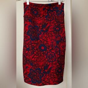 LuLaRoe Cassie Pencil Skirt Red and Blue Extra Small